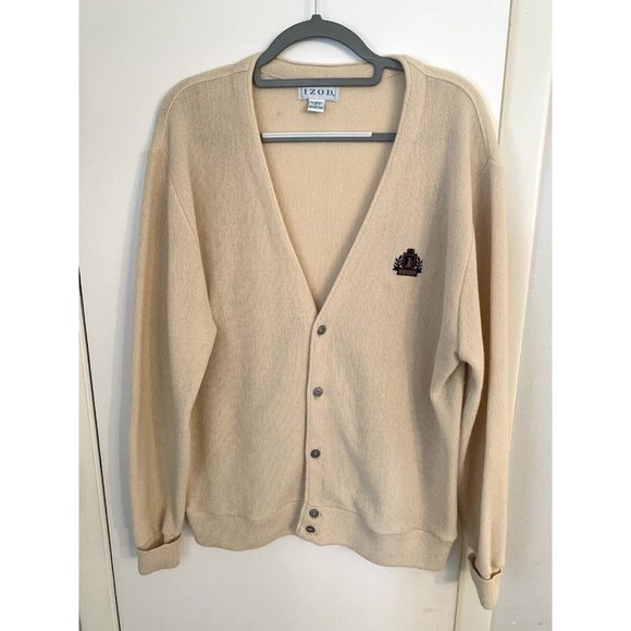 Vintage Men’s L cardigan Izod Preppy Collegiate Grandpa Okd Money sweater - Picture 7 of 8